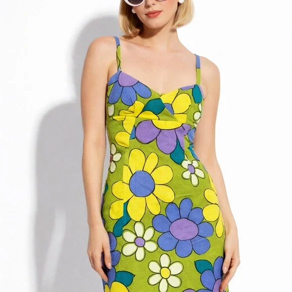 Laundry By Shelli Segal Floral Mini Dress - Green, Yellow, Purple - Picture 1 of 6